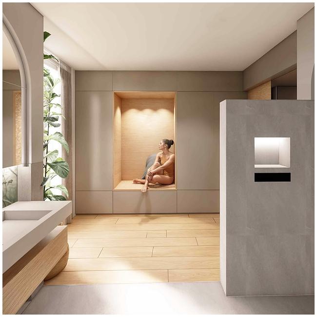 Für Spa-Feeling zuhause bieten wir eine Wellnessoase mit Sauna und Naturstein sowie eine erstklassige Badsanierung und Innenarchitektur Hochwertige Badsanierung und Innenarchitektur verwandeln das Waschraum in eine Wellnessoase mit Sauna und Naturstein für Spa-Feeling zuhause Die Kombination aus Sauna, Naturstein, hochwertiger Badsanierung und professioneller Innenarchitektur kümmert sich um eine Wellnessoase, die Spa-Feeling direkt zuhause erlebbar macht